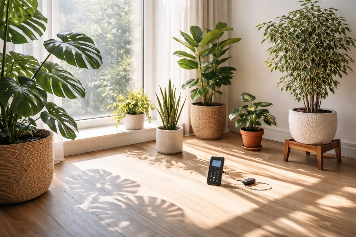 Indoor plant light lux measurement