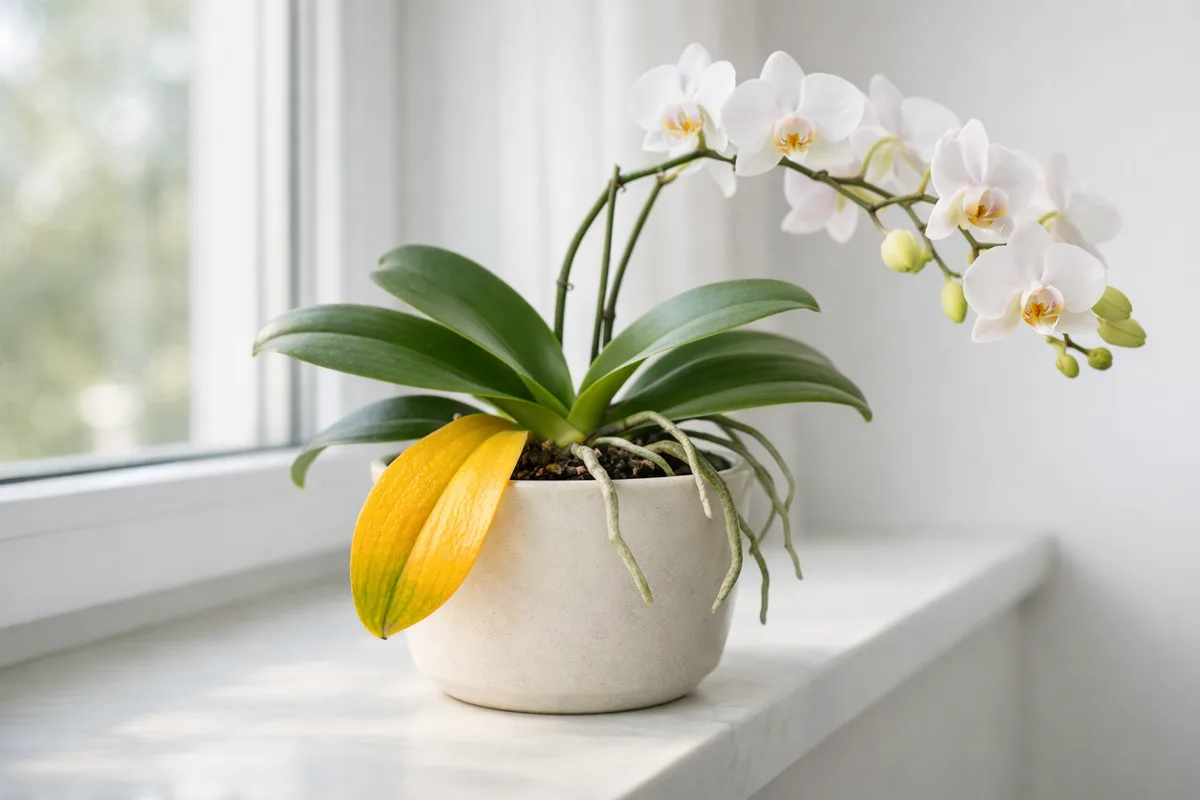 Orchid leaves turning yellow