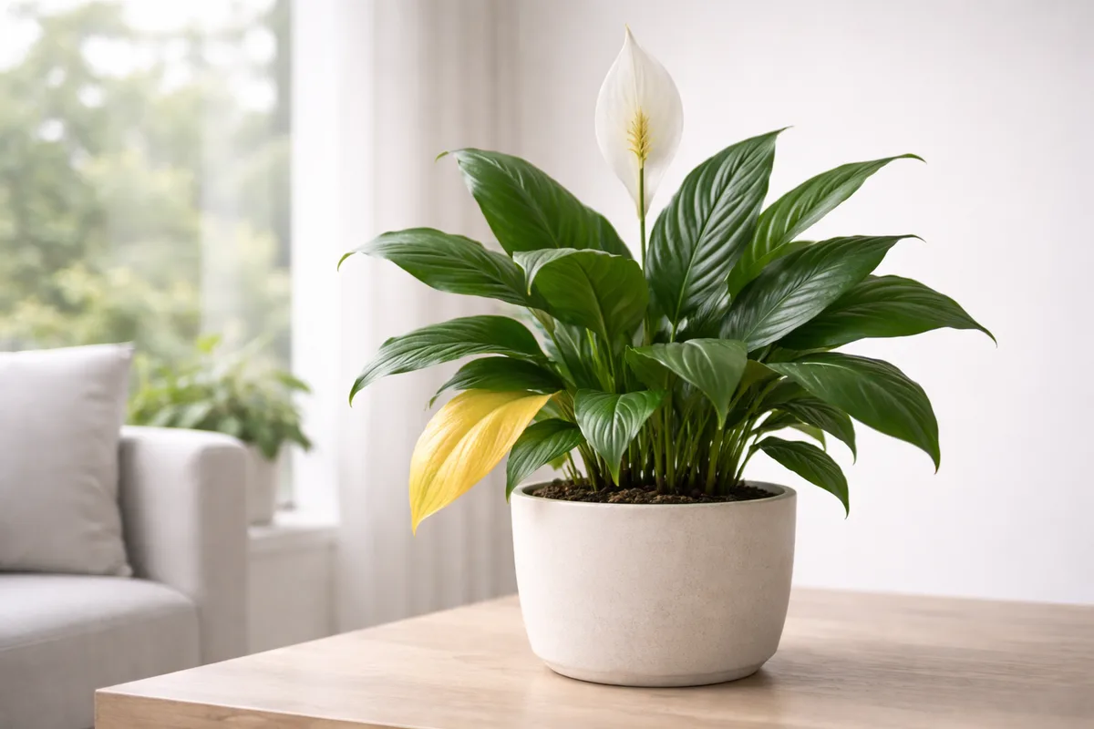 Peace lily yellow leaves