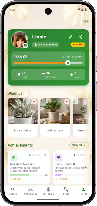 Plantology Achievements Interface