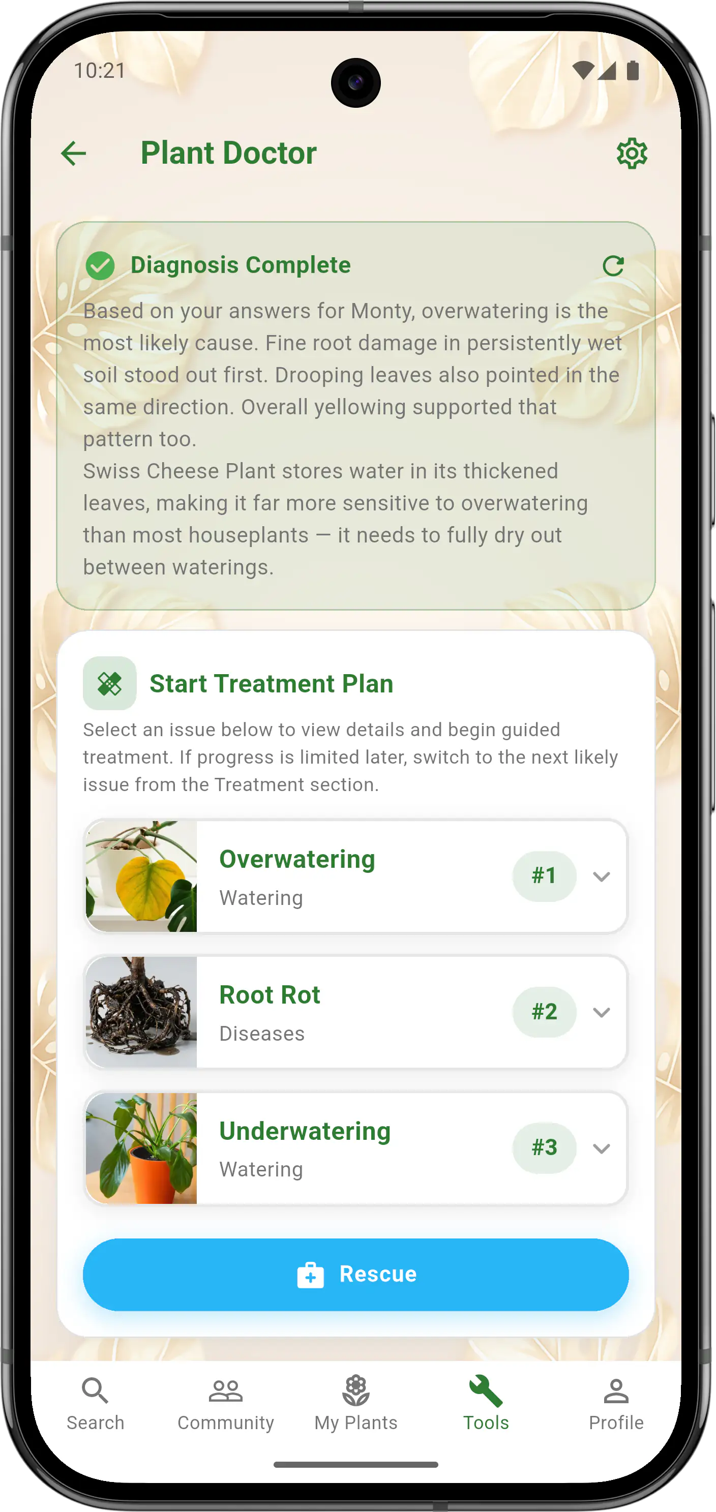 Plant Doctor diagnosis workflow in Plantology