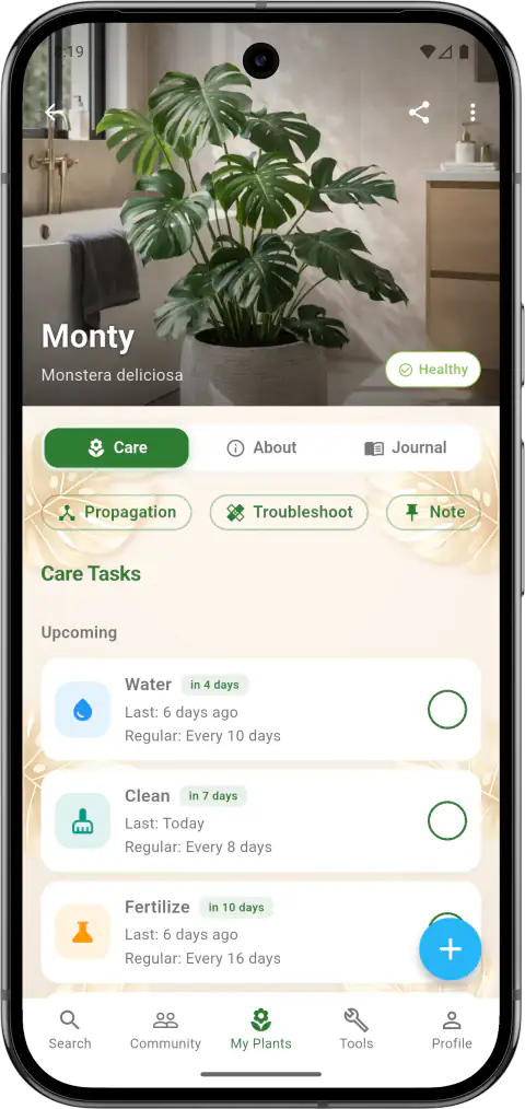 Care reminders screenshot
