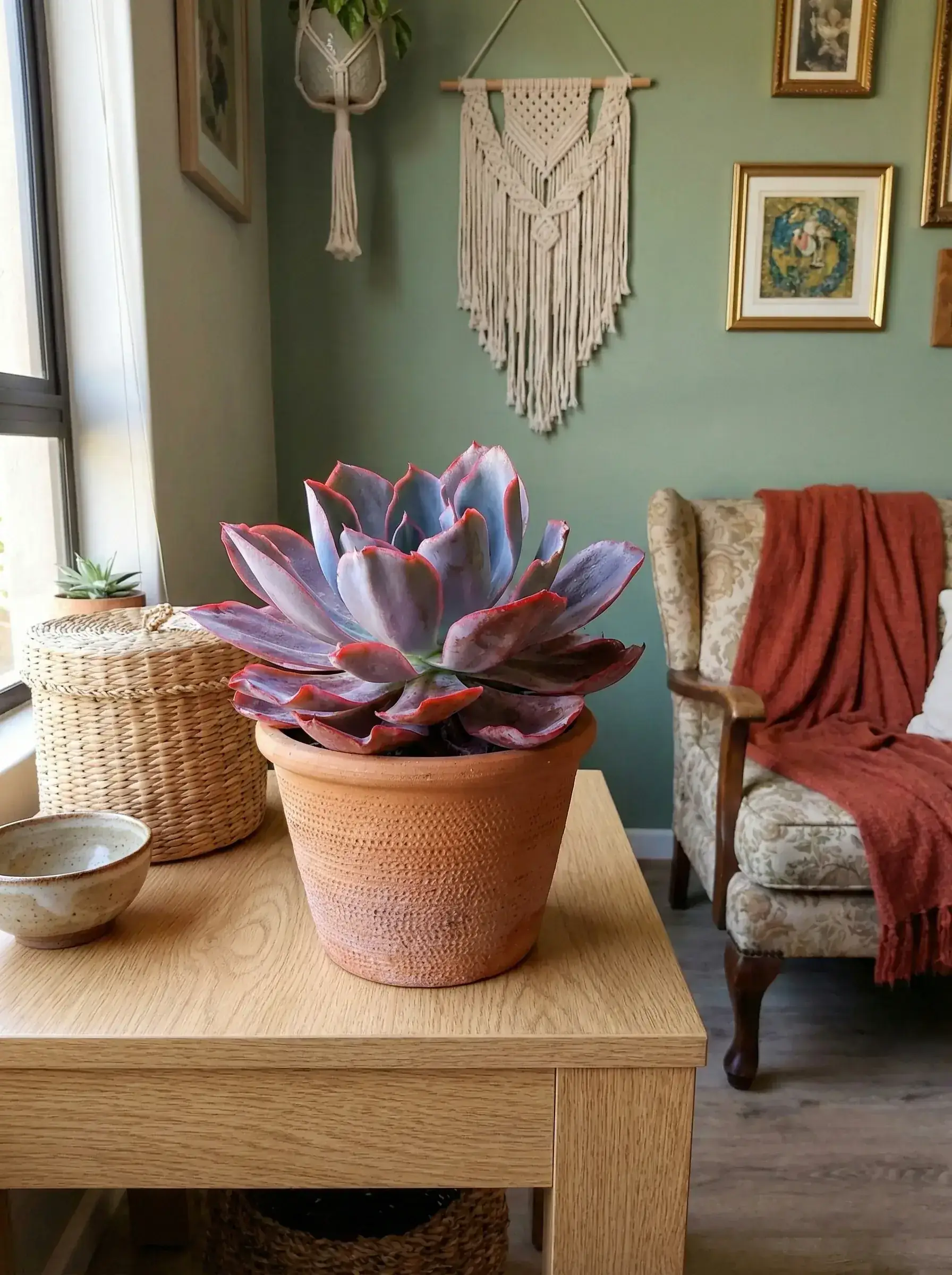 Healthy Afterglow Echeveria (Echeveria 'Afterglow') in direct, also known as Afterglow Echeveria