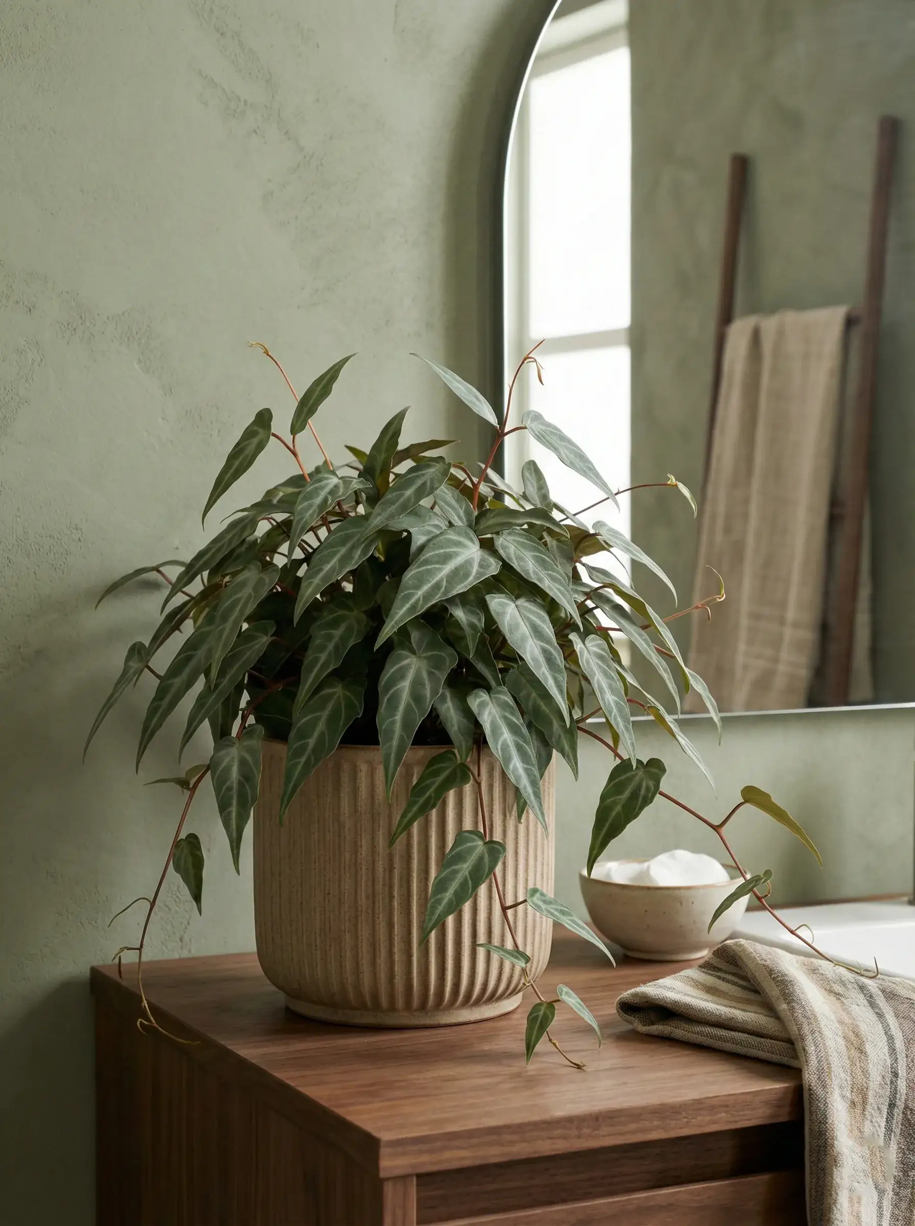 Healthy Amazonian Cissus (Cissus amazonica) in bright indirect, also known as Amazonian Cissus