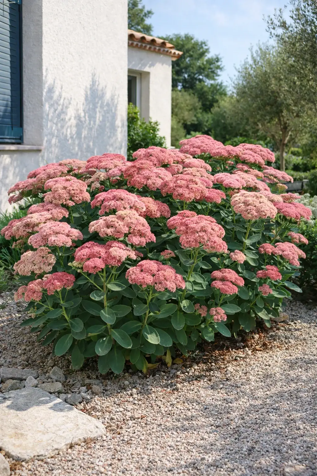 Healthy Autumn Joy Stonecrop (Sedum 'Autumn Joy') in direct, also known as Autumn Joy Stonecrop