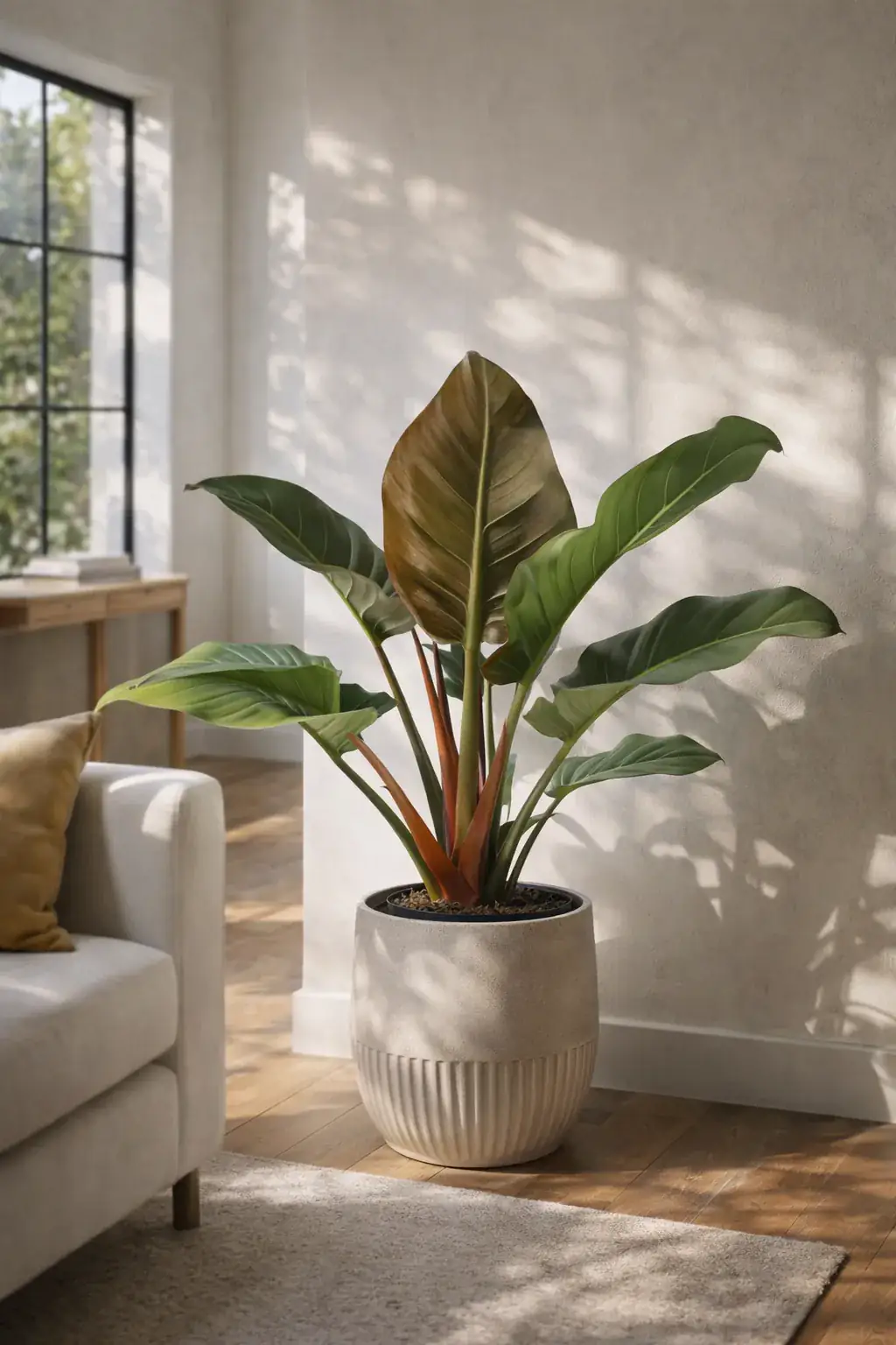 Healthy Black Cardinal Philodendron (Philodendron 'Black Cardinal') in bright indirect, also known as Black Cardinal Philodendron