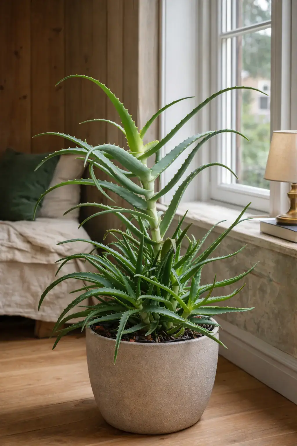 Healthy Candelabra Aloe (Aloe arborescens) in direct, also known as Candelabra Aloe