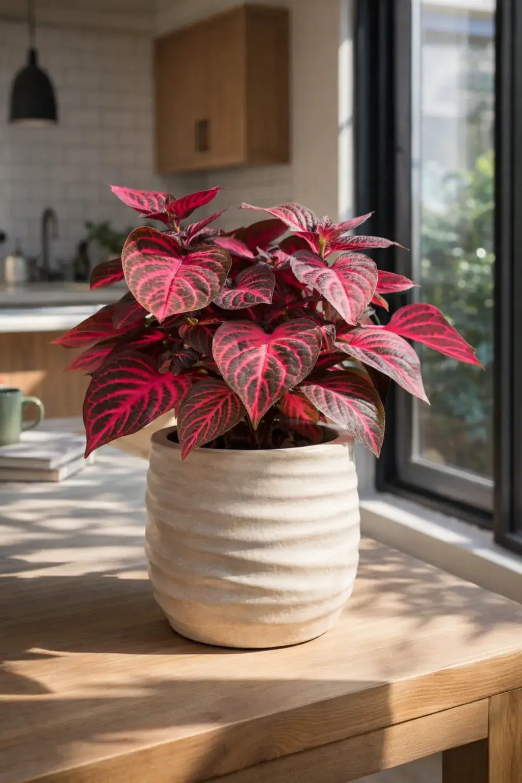 Healthy Chicken Gizzard Plant (Iresine herbstii) in bright indirect, also known as Chicken Gizzard Plant