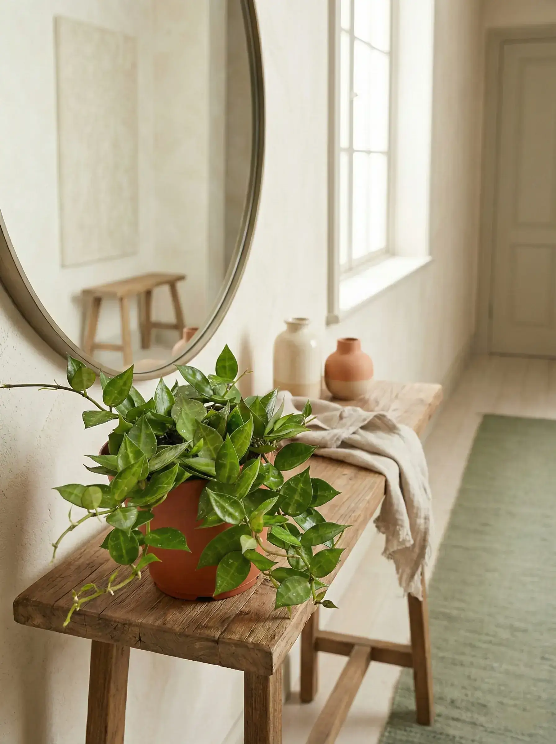 Healthy Cinnamon Hoya (Hoya lacunosa) in bright indirect, also known as Cinnamon Hoya