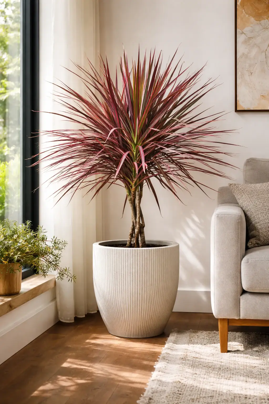 Healthy Colorama Dragon Tree (Dracaena marginata 'Colorama') in bright indirect, also known as Colorama Dragon Tree