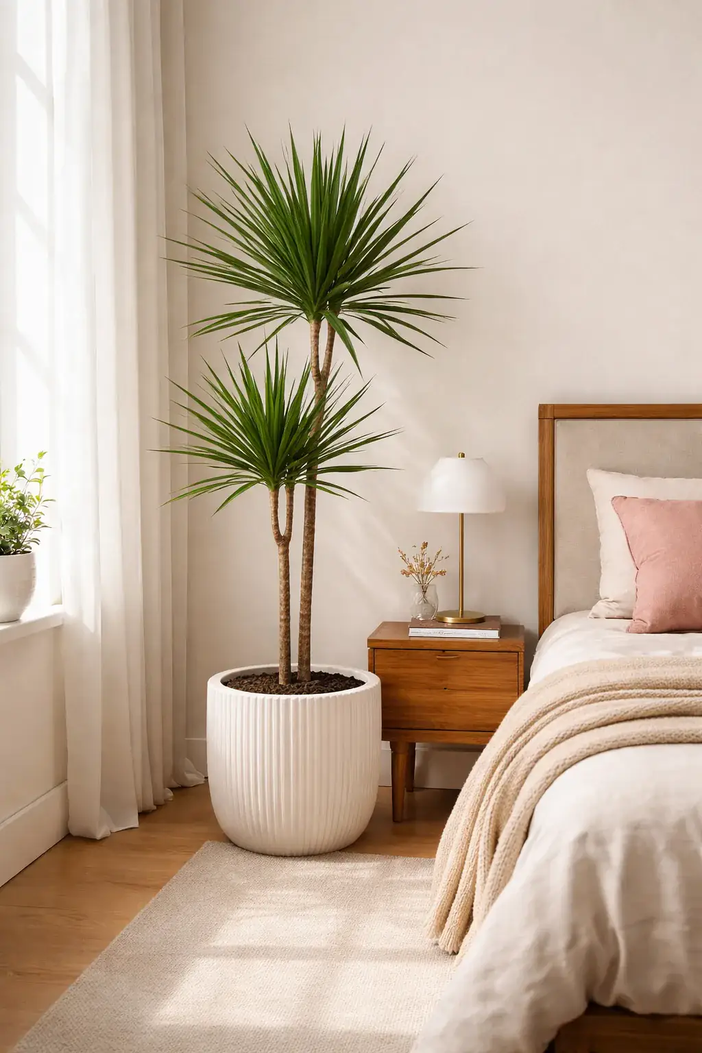 Healthy Dragon Tree (Dracaena marginata) in bright indirect, also known as Dragon Tree