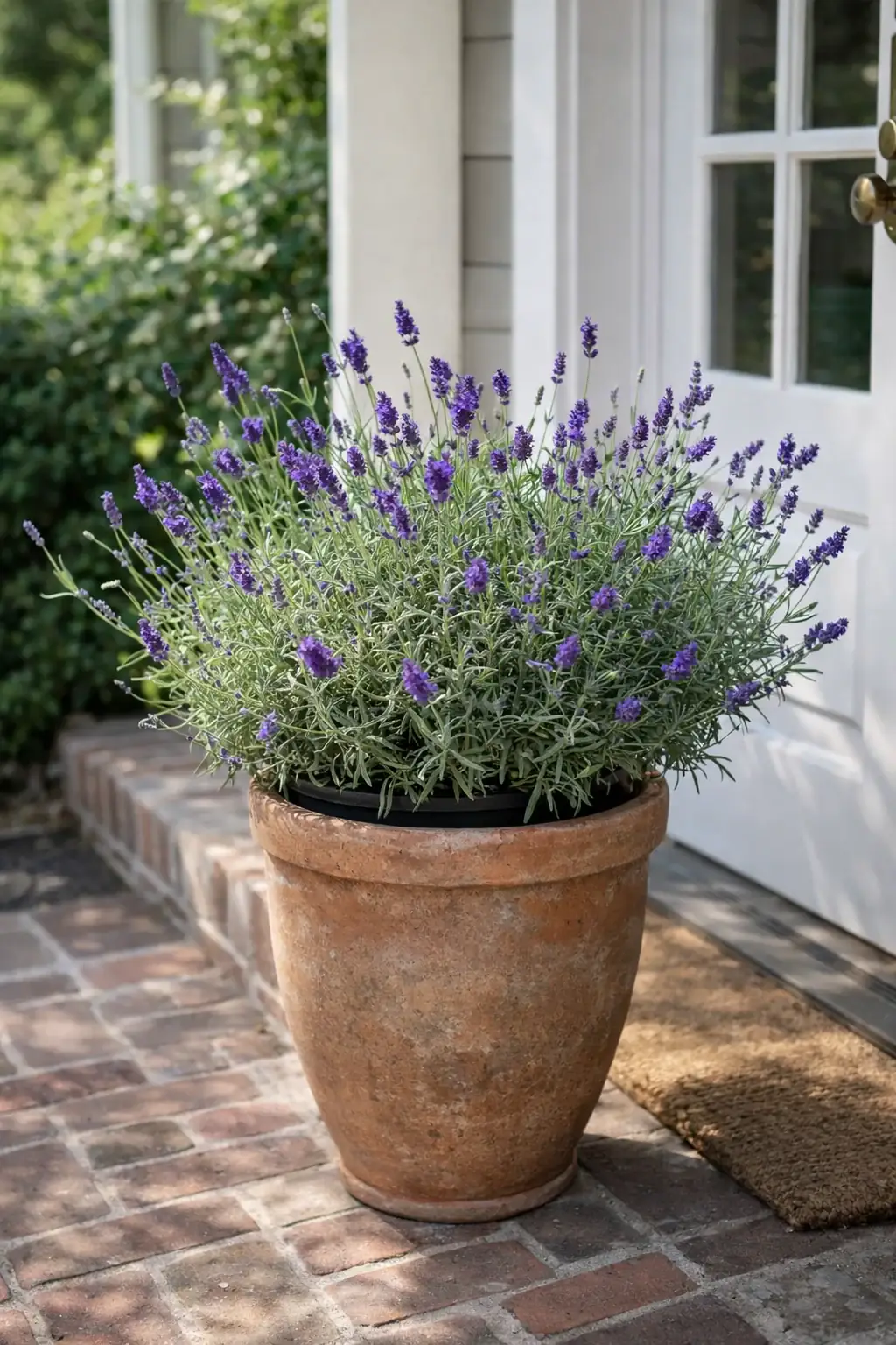 Healthy English Lavender (Lavandula angustifolia) in direct, also known as English Lavender
