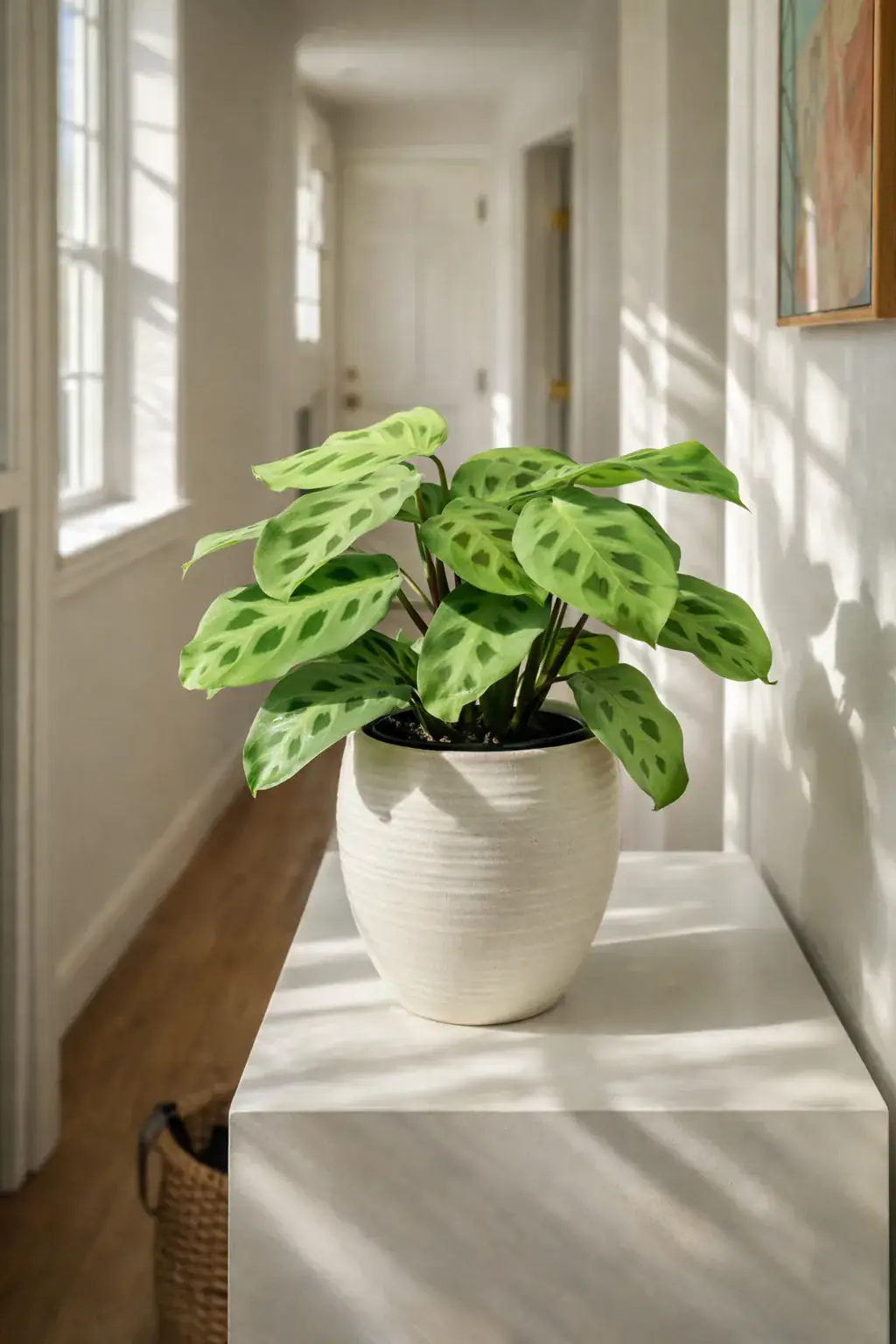Healthy Prayer Plant (Maranta leuconeura) in medium, also known as Prayer Plant