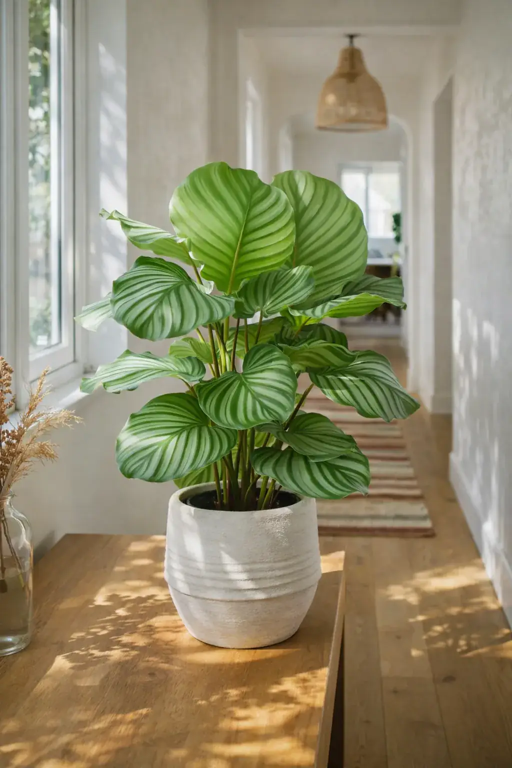Healthy Round-Leaf Calathea (Goeppertia orbifolia) in medium, also known as Round-Leaf Calathea